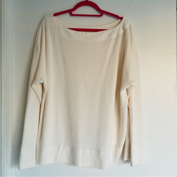 ANTHROPOLOGIE NWT Daily Practice Big Sky Boatneck Pullover Ivory Size XL - Picture 5 of 16